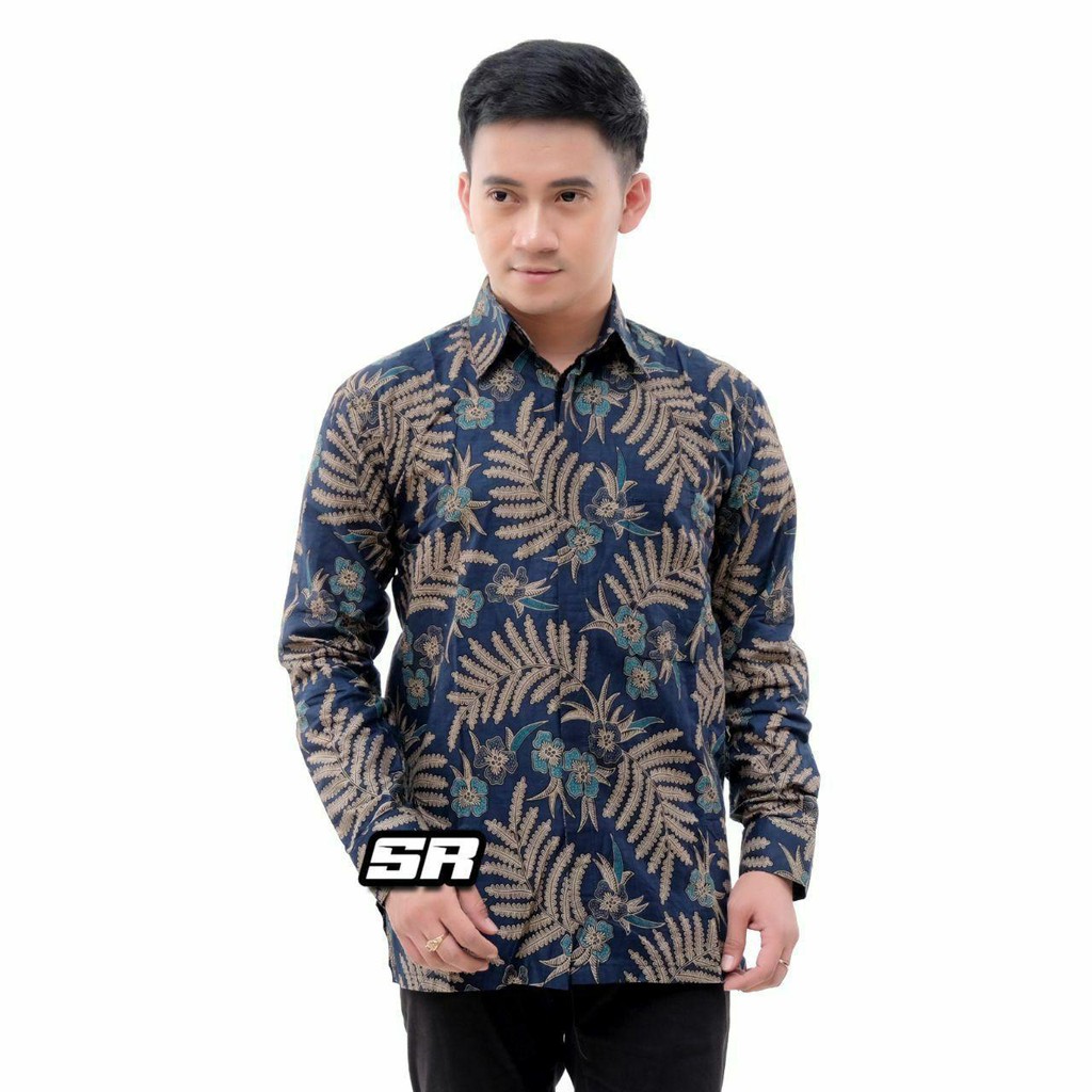 Batik Pria Lengan Panjang BATIK BERKAH HRB026 motif KERATONAN Kode 002 size M L XL XXL Reguler-Kmj putri malu