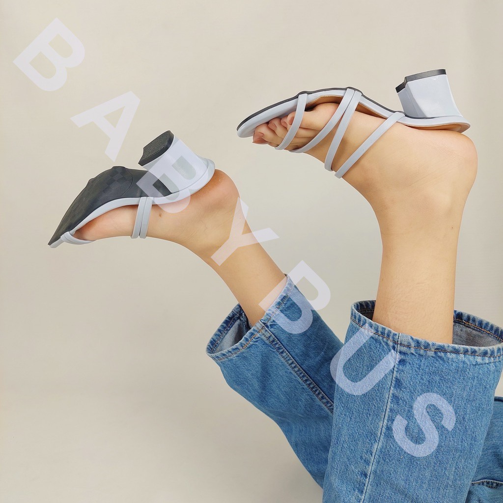 BBS MSH 05 Sandal High Heels Hak Tahu Strappy Heeled Wanita Impor Murah