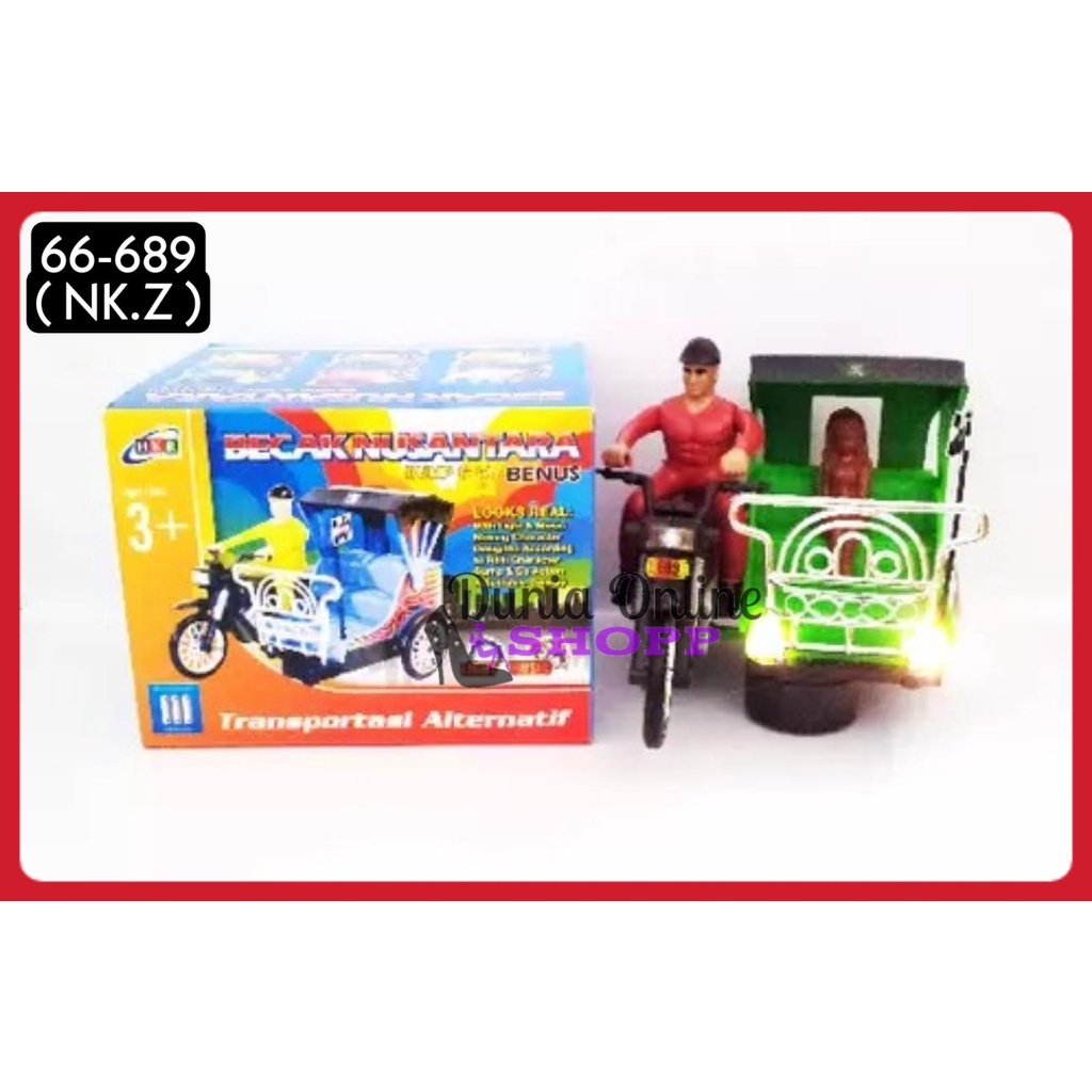 MAINAN ANAK BECAK NUSANTARA BENUS MINIATUR BECAK NUSANTAR 66-689