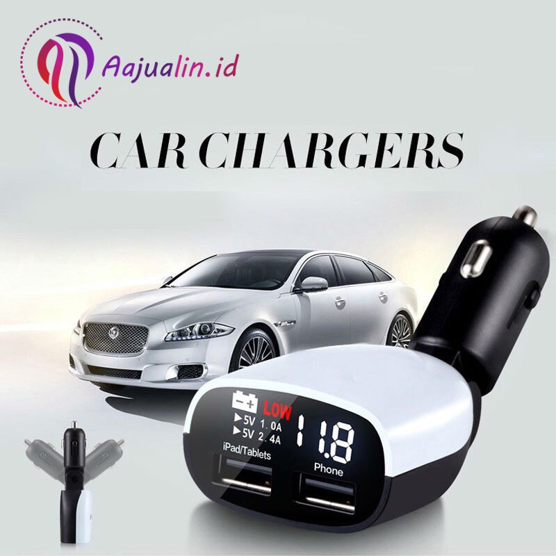 Super Fast Charger LED Dual USB 3.4A / Charger Mobil Fast Charging