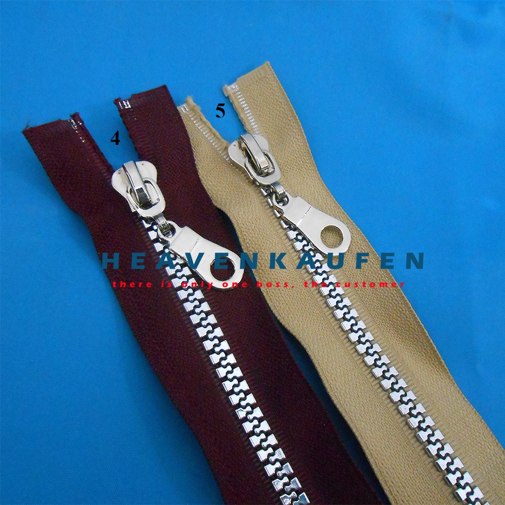 Resleting Zipper 100 cm (1 Meter) Gigi Vislon Silver Untuk Resleting Jaket Hoodie Abaya Gamis Dll