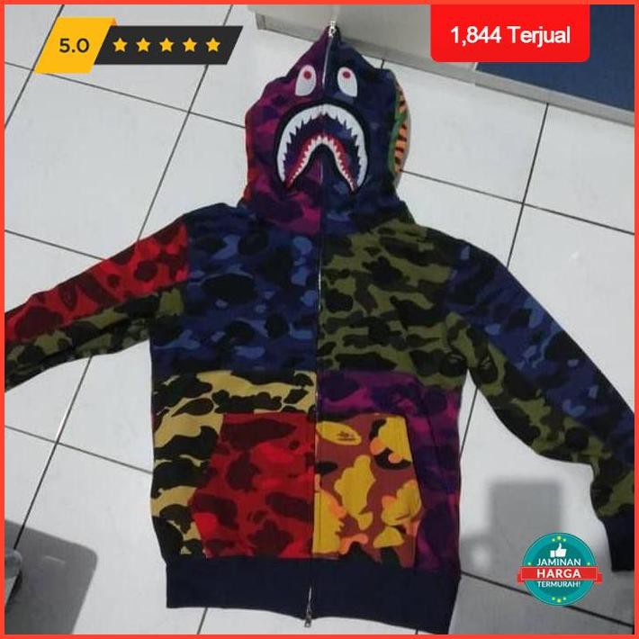 Bape Hoodie / Bape Shark / Jaket Bape A Bathing Ape Shark X Pubg Termurah