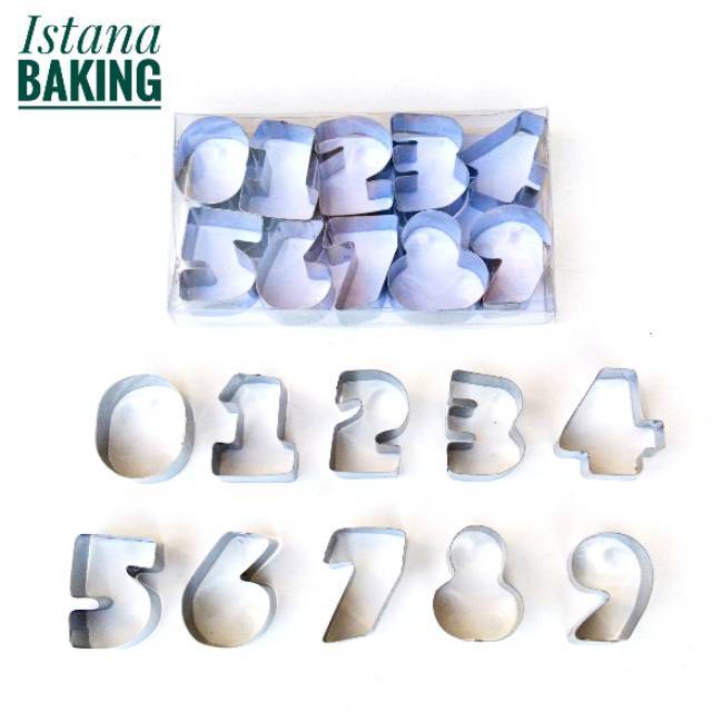 Cetakan angka kecil cookie cutter nastar dan kue kering number cutter set