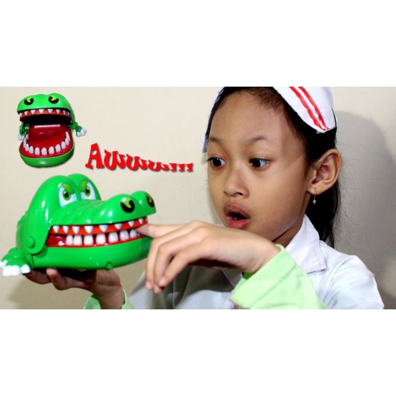 Mainan anak Crocodile dentist buaya gigit jari