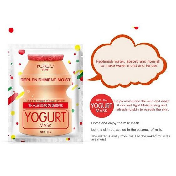 ROREC Yogurt Sheet Mask Masker Wajah Clear and Moisturizing