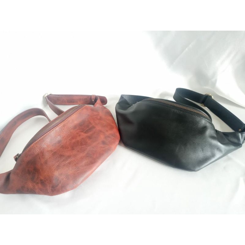 waistbag pria kulit sapi asli