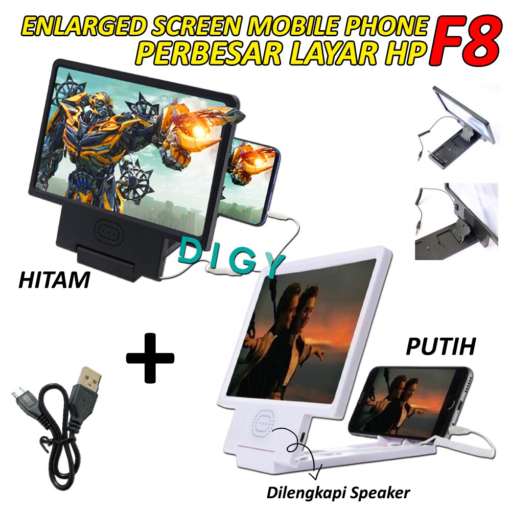 Perbesar layar F8 +Gratis speaker box Screen size 8. 5 inches