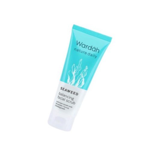 Wardah Nature Daily Seaweed Balancing Facial Scrub 60 ml - Scrub dengan seaweed yang lembut  - COD