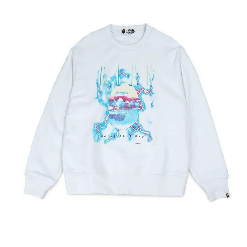 Sweater BAPE Glow In The Dark Relaxed Crewneck White Original