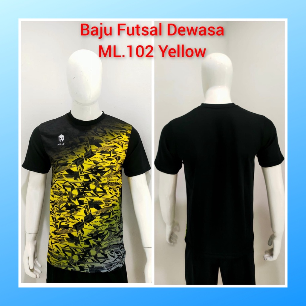 jersey futsal pria kaos sepak bola club baju atasan wanita dewasa t-shirt seragam custom jersy outfit klub olahraga gym kostum jogging jarsey soccer pakaian fitness oblong sports suit apparel ML102 kuning