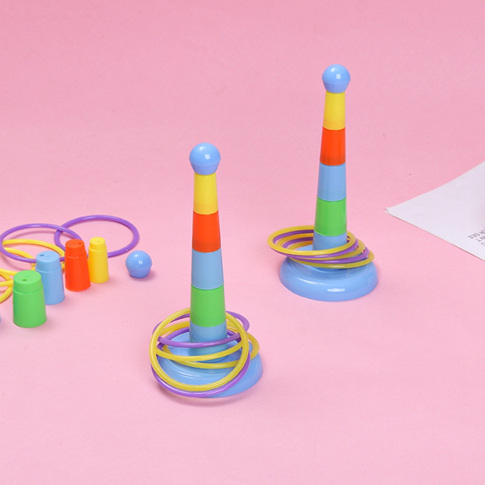 Mainan Lempar Cincin Warna Pelangi Untuk Edukasi Anak