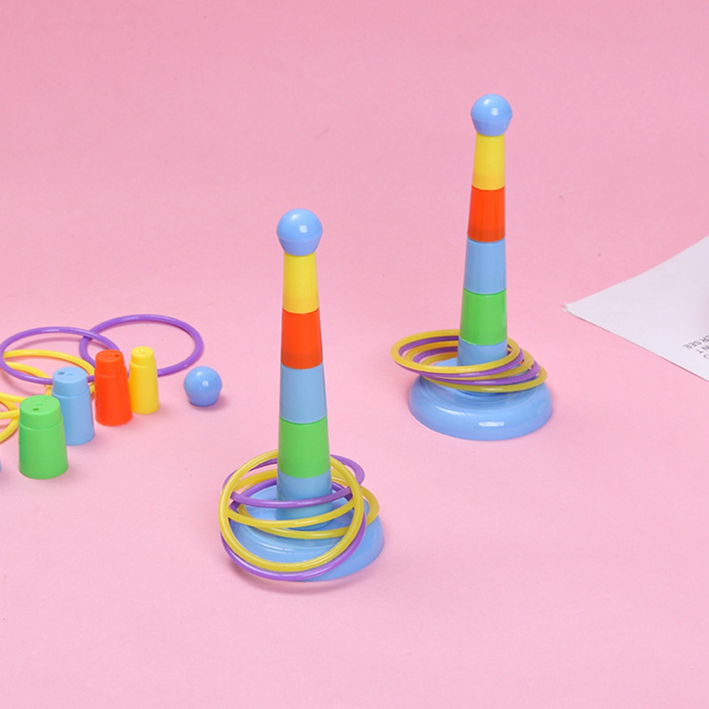 【COD Tangding】Mainan Puzzle Ring Plastik Warna Pelangi Untuk Anak