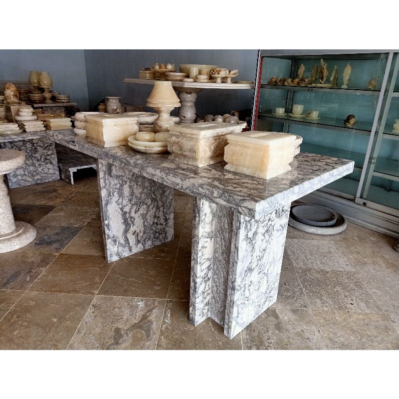 Meja Tamu Marmer Doreng 120x60t60cm Tulungagung