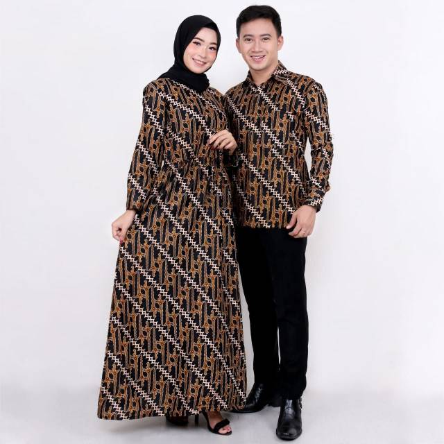 COUPLE BATIK KELUARGA SARIMBIT GAMIS FAMILLY SET HRB026 RISNA BATIK SOGAN LAWASAN