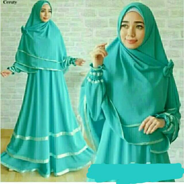 Setelan set st hijab muslim syari wanita perempuan size jumbo XL murah