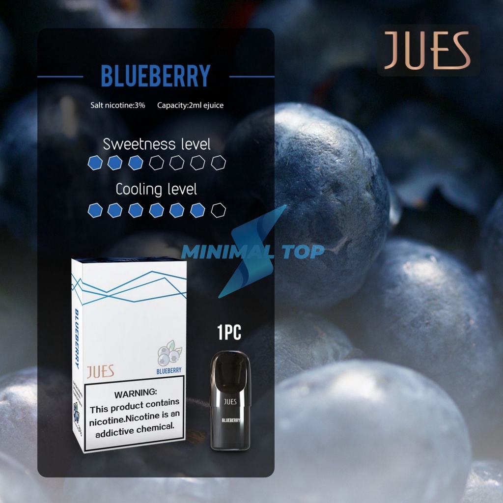 JUES Pods Pro Blueberry (Cocok dengan Relx Infinity Essential Phantom)