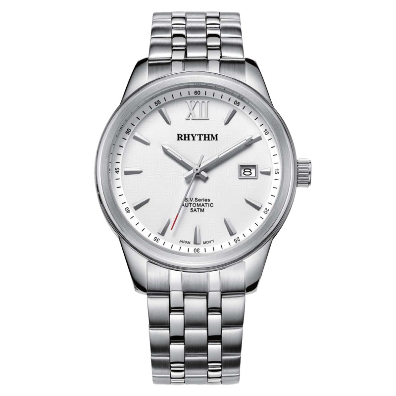 JAM TANGAN PRIA RHYTHM AUTOMATIC AV1503 S01 AV1503S01 SILVER STAINLESS STRAP