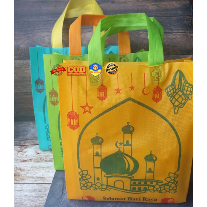 TAS lebaran isi 12pcs 30x40/kantong bingkisan/tas sponbound