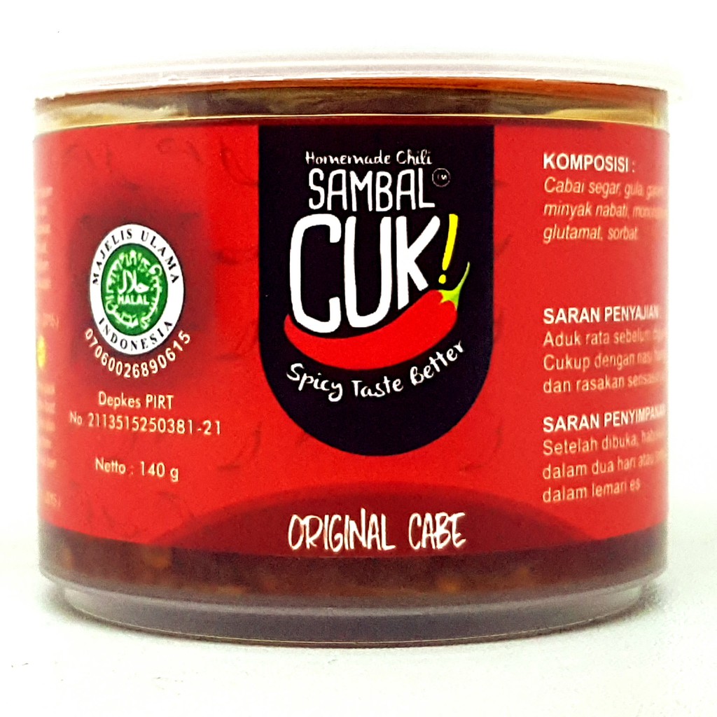 

CUK SAMBAL ORIGINAL CABE 140gr | COK ASLI PEDAS SAMBEL PEDES ORI ASLI