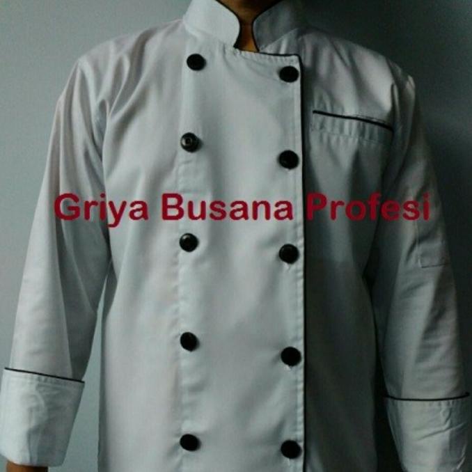 JUMBO 2XL Baju Chef Koki Putih Lengan Panjang 2 XL Chef Uniform PRAKTIS