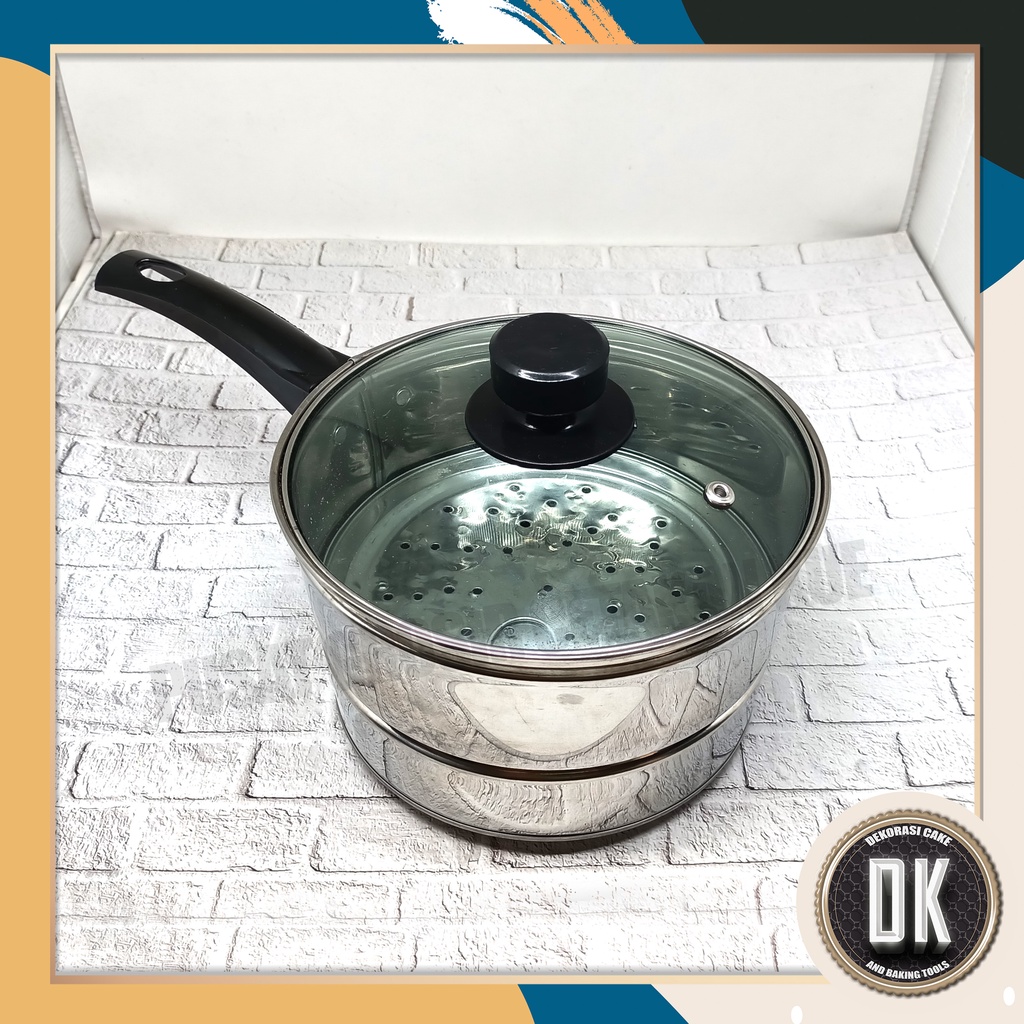 Panci Nasi Tutup Kaca / Panci Kukus / Panci Stainless besar