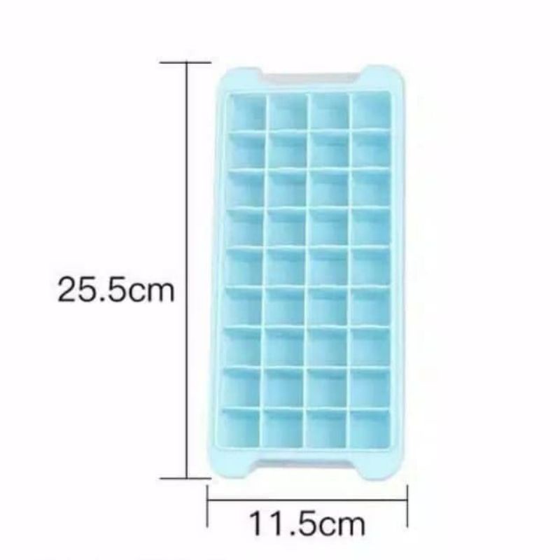 Cetakan Es Batu + Penutup 36 Kotak Ice Cube Tray Bahan Silikon Dengan Tutup