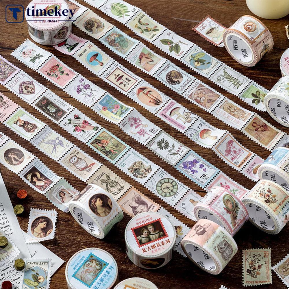 Timekey Selotip Washi Motif Tanaman Kopi Vintage Untuk Dekorasi Scrapbookjurnaldiary DIY A4K5