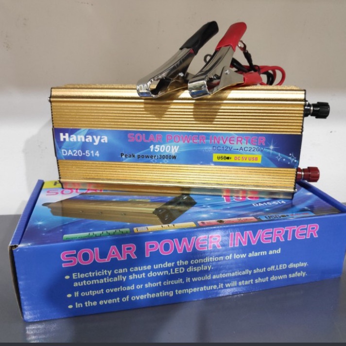 Power Inveter Hanaya 1500 Watt 1500W DC 12V to 220V Pengubah Arus DC jadi AC