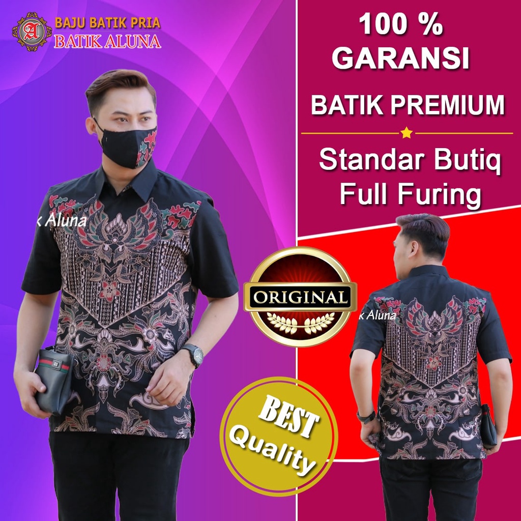 Kemeja Batik Pria Elegan - Kemeja Batik Pria Mewah, "Baju Batik Pria Lengan Pendek Keren - Batik Pri