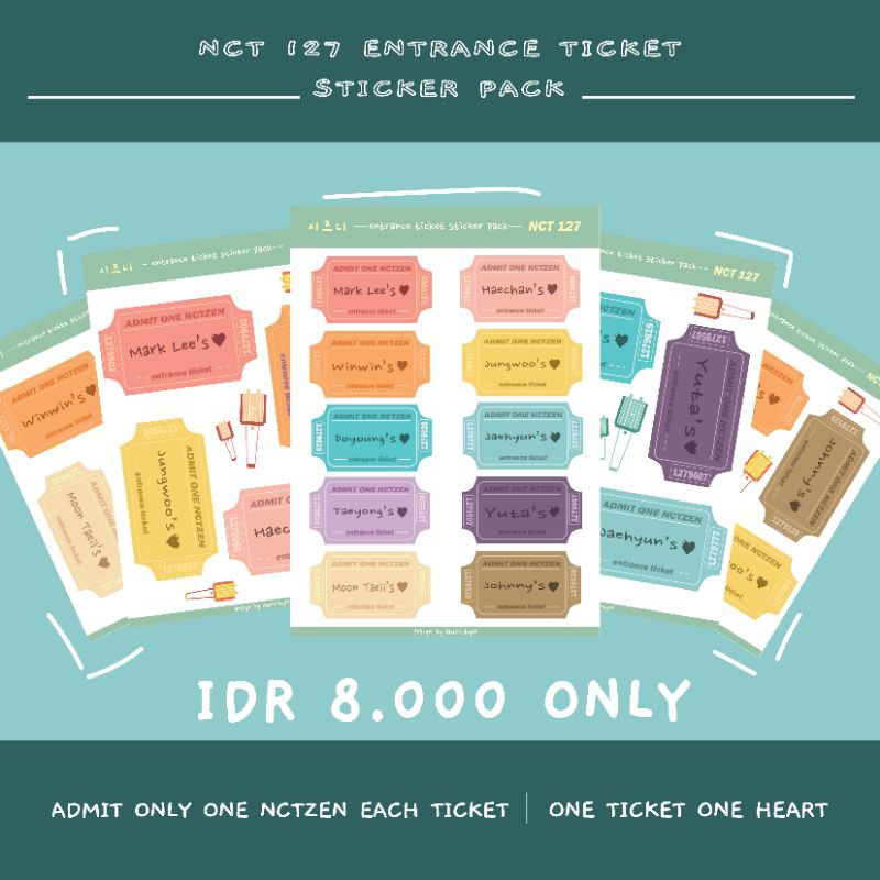 

NCT 127 ENTRANCE TICKET STICKER PACK