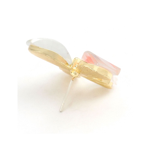 LRC Anting Tusuk Fashion Resin Butterfly Flower Alloy Earrings K64239