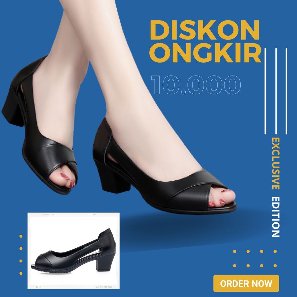 Sandal Akexiya Anti Lecet Warna Netral dan Elegan, HAK 5 cm