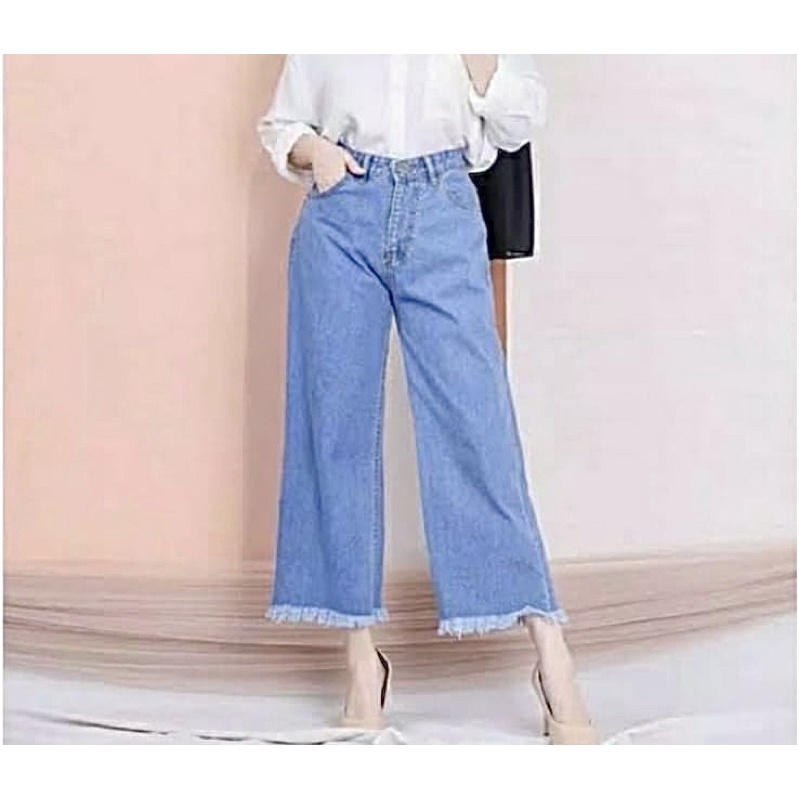 Highwaist Kulot Jeans wanita Rawis