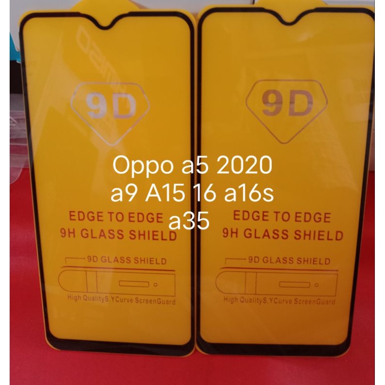 Temperd Glass kaca full layar All Tipe semua jenis HP Oppo a9 2020/A5 2020 a15 a15s
