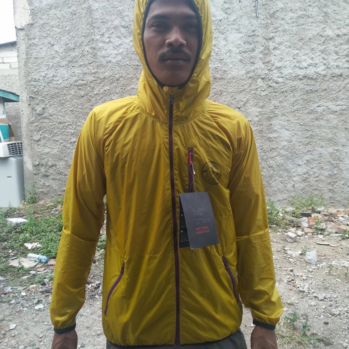 Alan - jaket lipat arcteryx windbreaker stowpocket jaket ultralight ringan - lime green, M