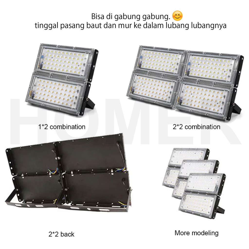 Lampu tembak LED sorot tembak floodlight slim SMD 50w 50 w 50watt 50 watt lampu LED sorot tembak lampu LED dekorasi hias panggung putih kuning warm white RGB super terang jarak jauh lapangan pameran toko reklame taman jalan outdoor parkiran anti air hujan