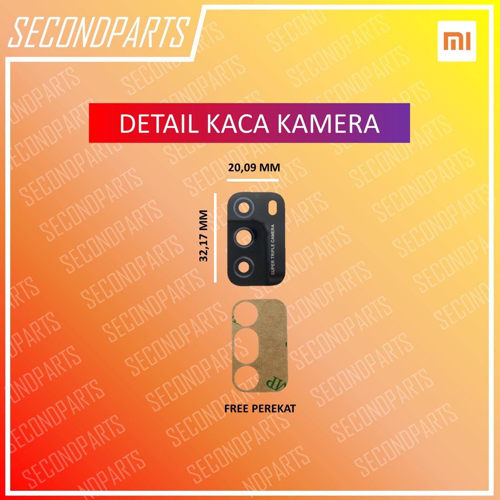 KACA LENSA KAMERA BELAKANG XIAOMI POCO M3 ORIGINAL