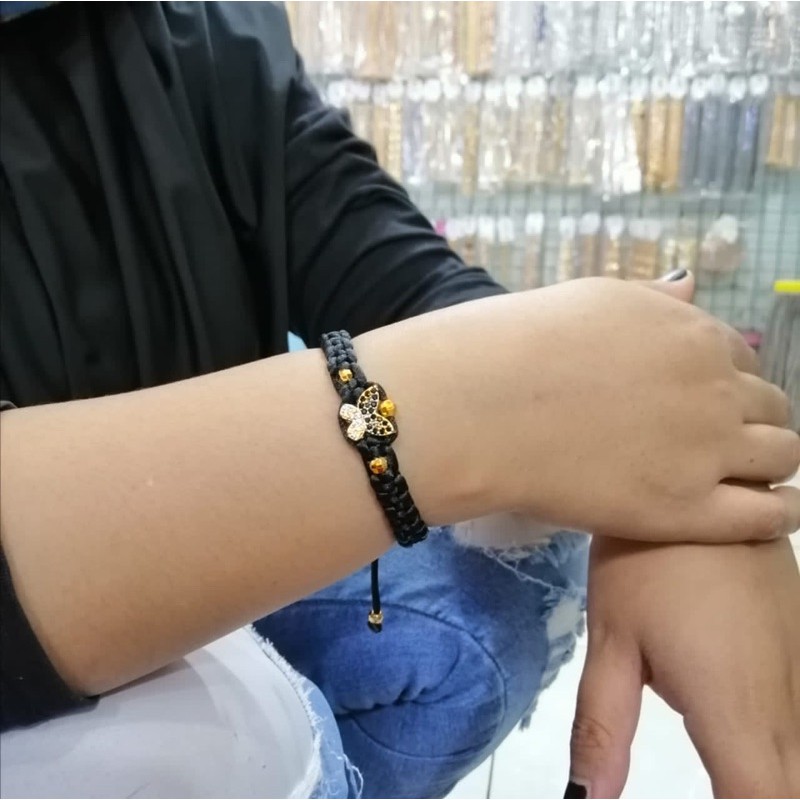 gelang tangan wanita //gelang rajut //perhiasan lapis emas//gelamg