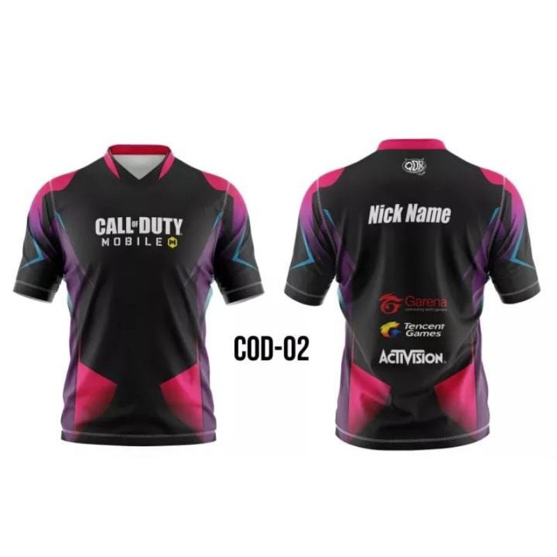 JERSEY KAOS BAJU GAMING ESPORT CUSTOM LOGO DAN NICKNAME