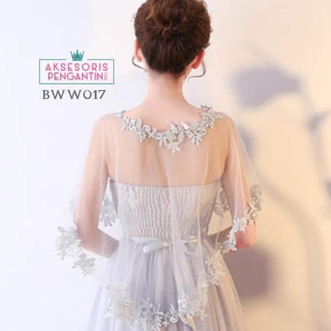 Beauty Aksesoris Cardigan Bolero Pesta Wedding Lace Silver L Bolero - Bww017