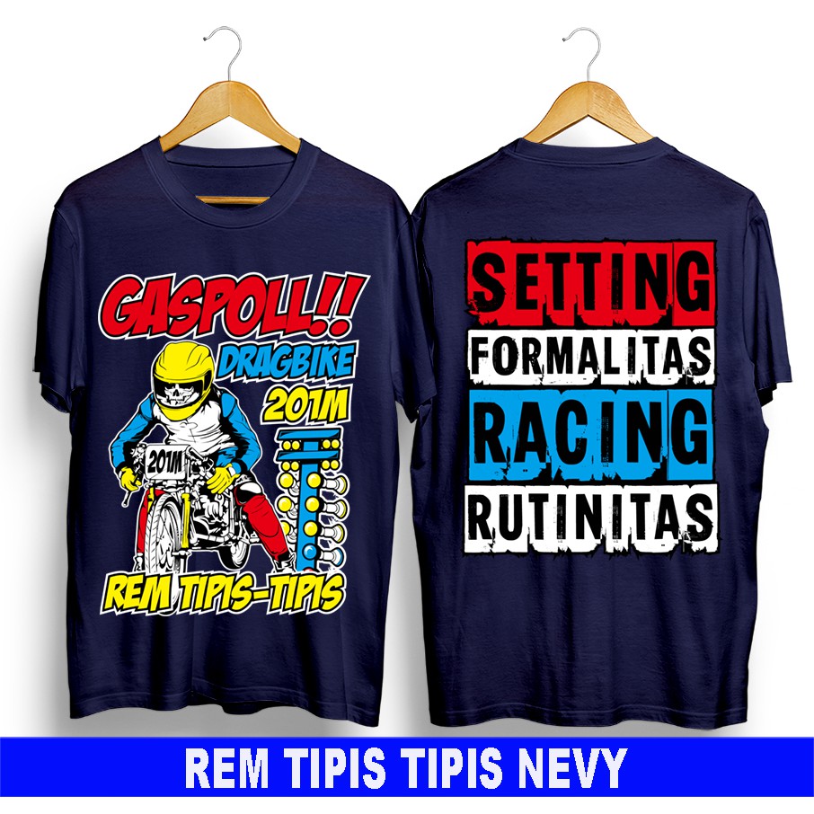 BAJU DISTERO MOTOR  DRAG REM TIPIS TIPIS NAVY