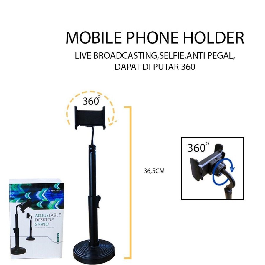 [CEV] Adjustable Monopod Ponsel Stand Desktop Phone Smartphone Holder 360