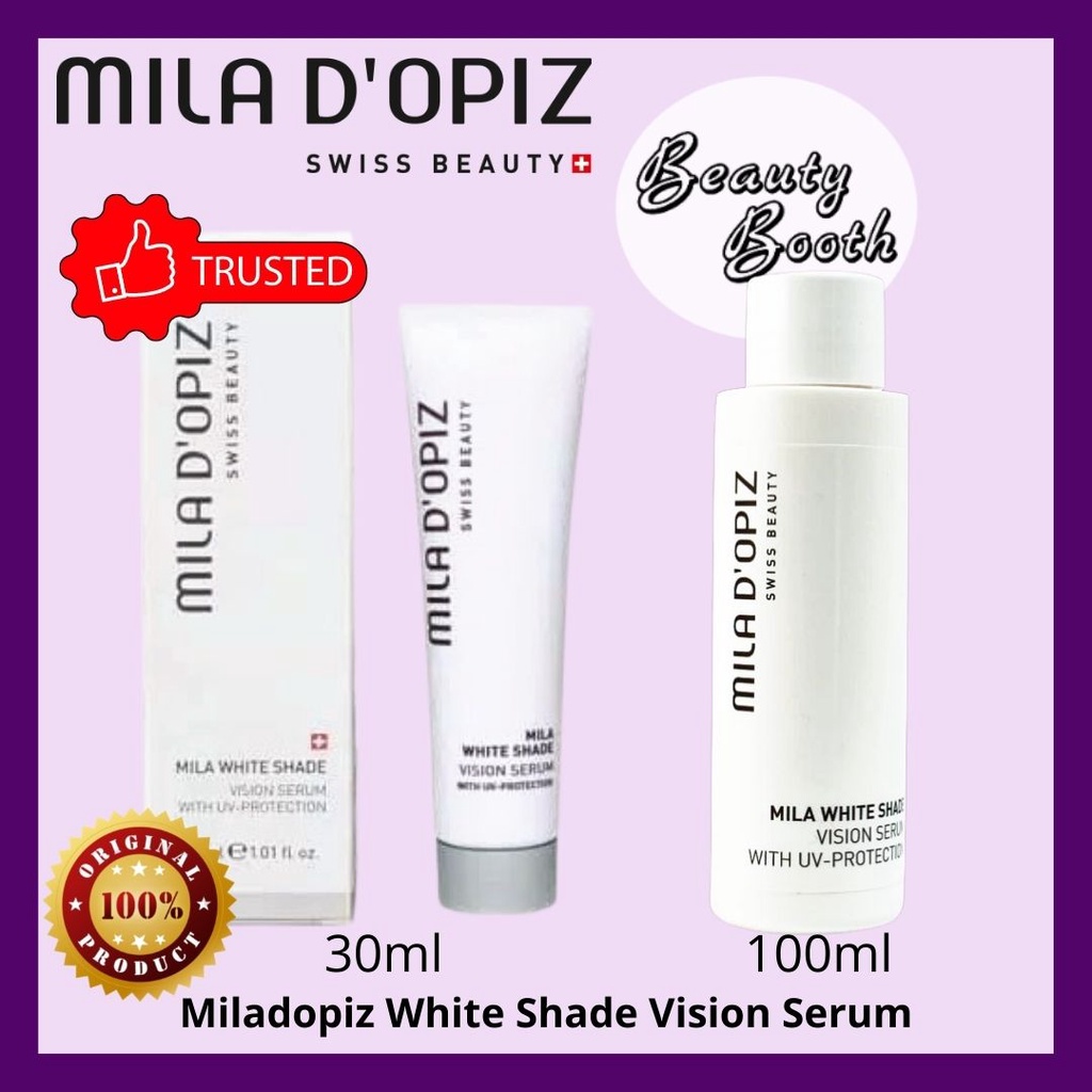 MILA D'OPIZ White Shade Vision Serum With UV Protection 30ml | 100ml | Miladopiz | Serum Flek | Flek Membandel | Ampuh