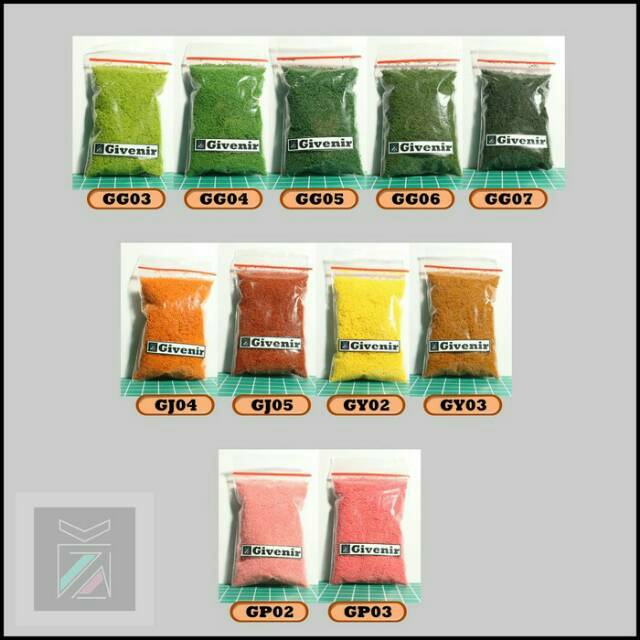 Bahan Maket Miniatur Tanaman (pohon, semak, dan rumput) 5 gram