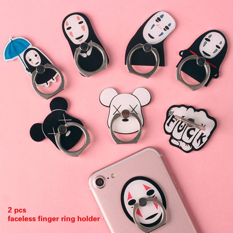 1pc Spirited Away Faceless Finger Ring Cell Phone Smartphone Stand Holder