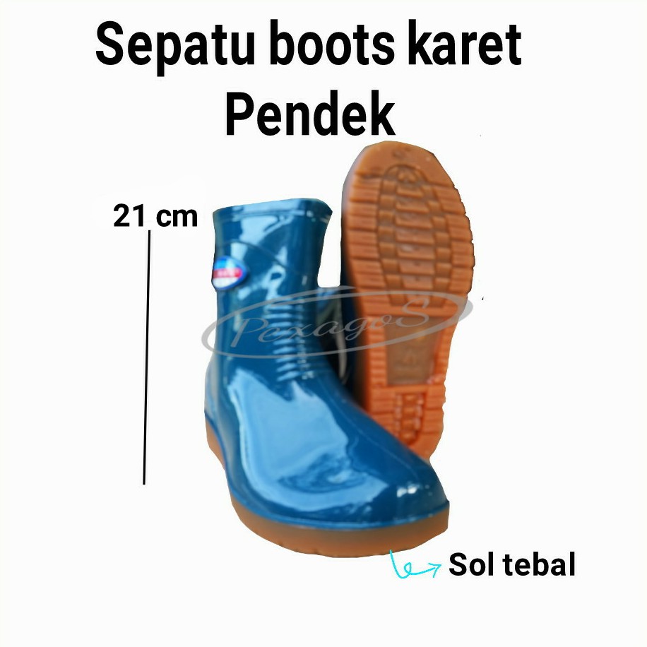 AP BOOTS WANITA PENDEK SEPATU HUJAN ANTI AIR SEPATU BOAT KARET PENDEK LOW HEELS BOOTS PENDEK (21cm)