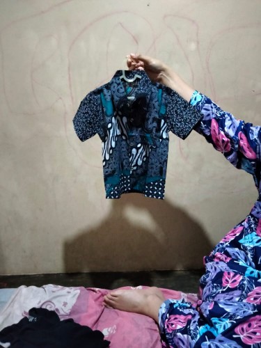 Batik Couple Keluarga Sania Rufle Ndoro Jowi Motif Dimensi Abu Termurah Katun Premium M-xxl Alfurqon
