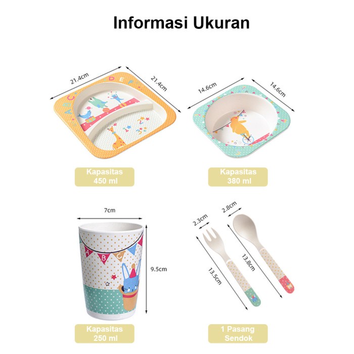 Tempat Makan Bayi Gift Babiesfirst Bamboo Feeding Set Tempat Alat Makan Anak Bayi Cow