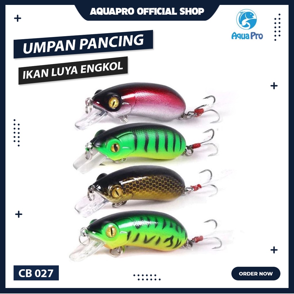 Aquapro CB027 Umpan Pancing Luya Engkol 6Cm 10G Batu Tenggelam dengan Kait Bulu Umpan Keras Umpan Pancing Minnow Crank Simulasi Alat Putar Imitasi