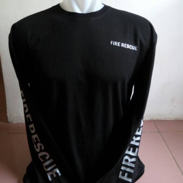 kaos baju t-shirt lengan panjang long sleeve unisex fire rescue